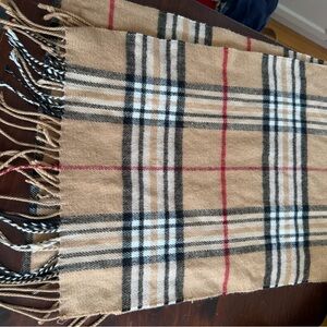 Burberry Tan and Red Checkered classic scarf
